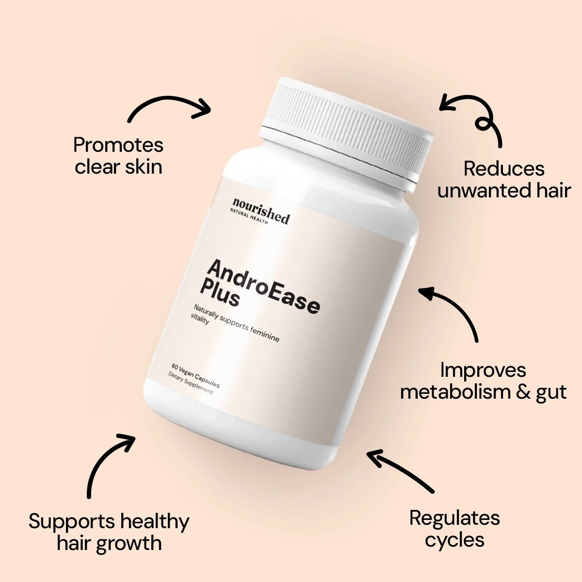 Nurished Androgen Blocker Plus para PCOS - Best Seller #1