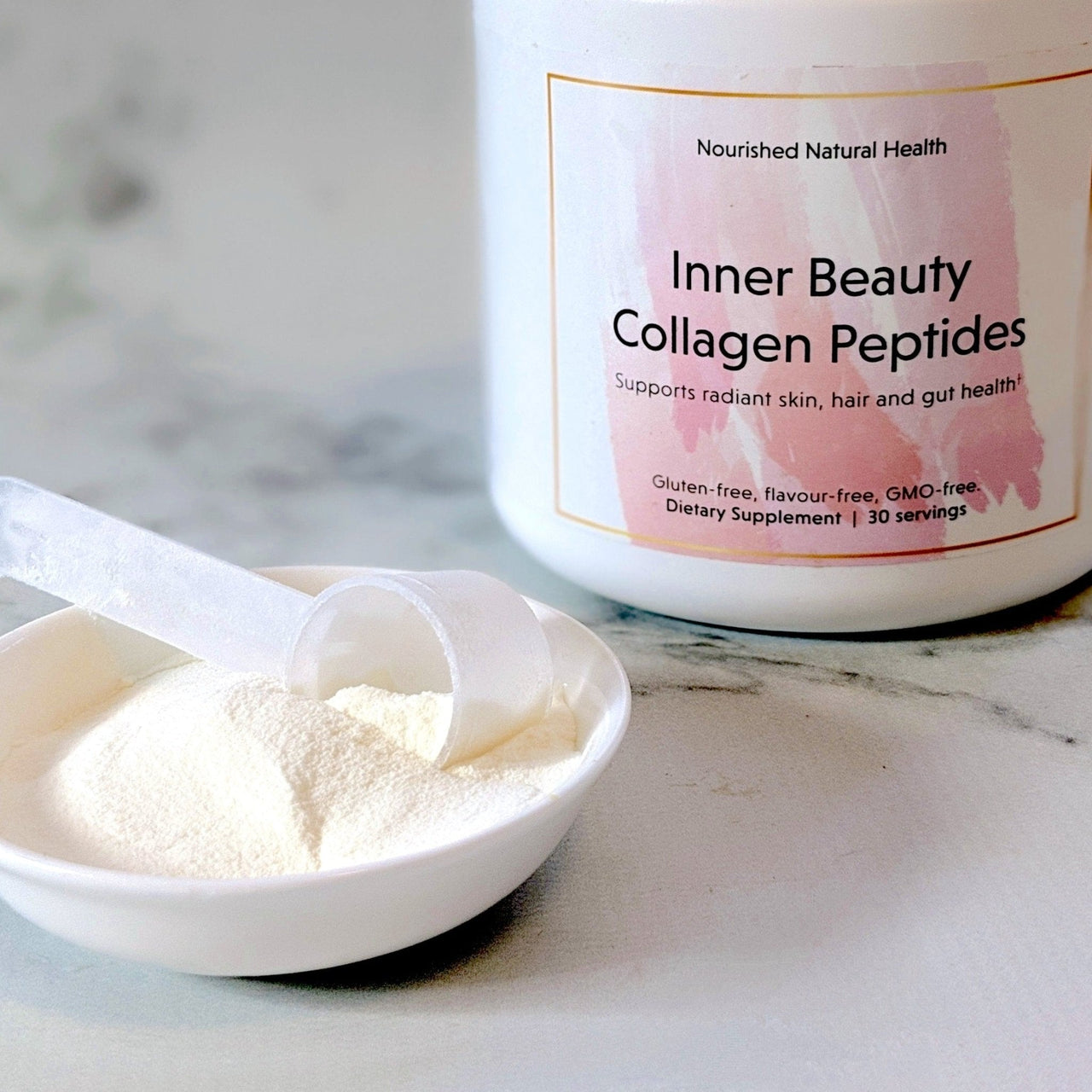 Nourished Inner Beauty Collagen Peptides - Grass Fed Bovine - Collagen Types I+II+III (Subscribe & Save Up To 35%) - Nourished Natural Health