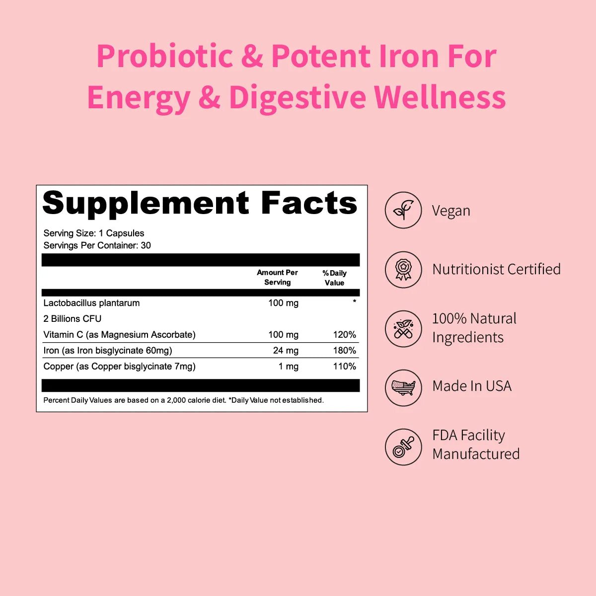 Nourished ProbIron - Probiotic + Potent Iron for Energy & Digestive Wellness - Nourished Natural Health